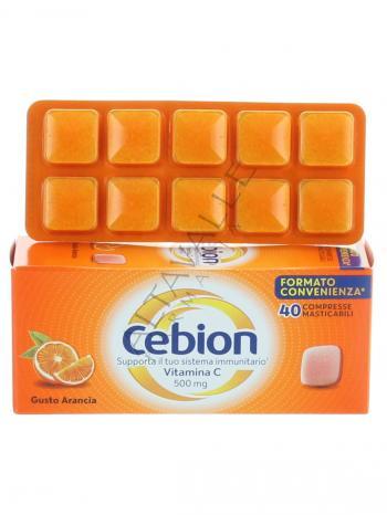 CEBION 500 ARANCIA 40 COMPRESSE MASTICABILI